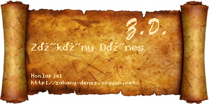 Zákány Dénes névjegykártya